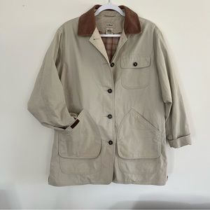 Vintage L.L. Bean Tan Canvas with Corduroy Trim Jacket
